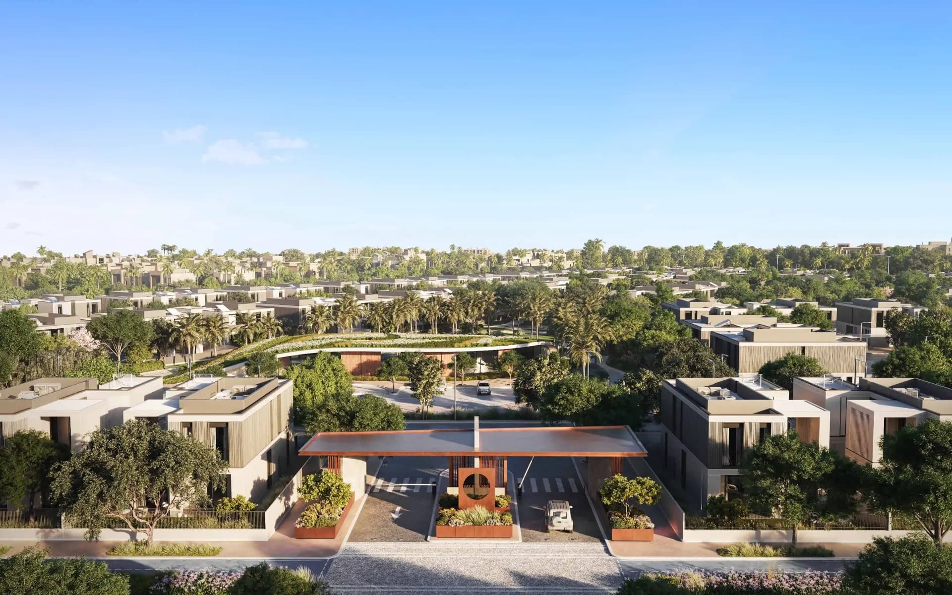 Fay Valley Phase 2 masterplan card showing townhouses and villas at Fay Hills, Masdar City