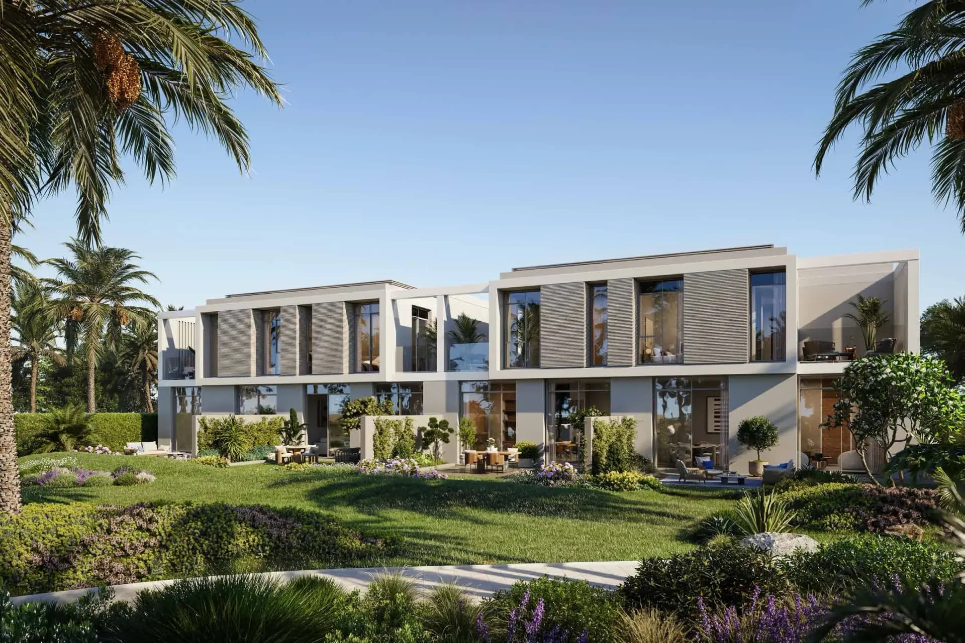 Fay Valley Phase 2 townhouses and villas rendering at Fay Hills, Masdar City, Abu Dhabi